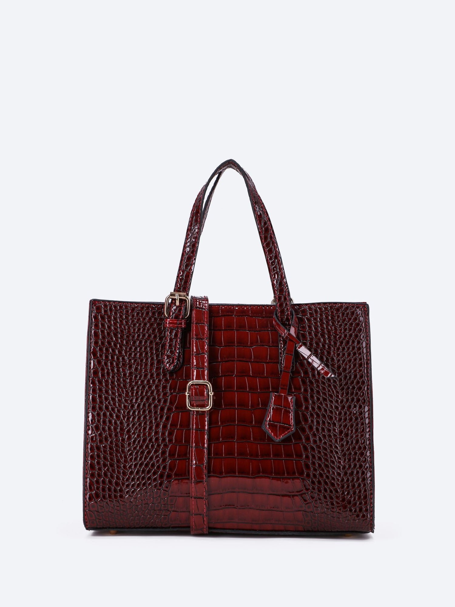 Burgundy discount croc bag