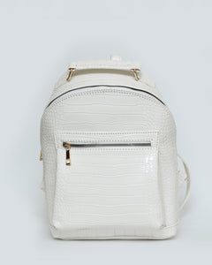 WHITE BACKPACK CROC PATTERN