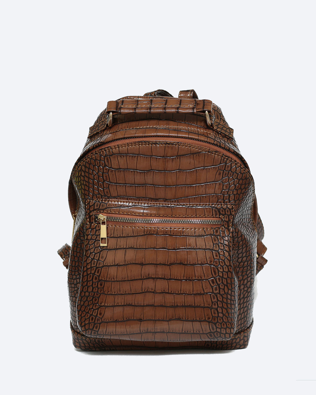 DARK BROWN BACKPACK CROC PATTERN