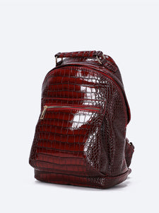 BURGUNDY BACKPACK CROC PATTERN