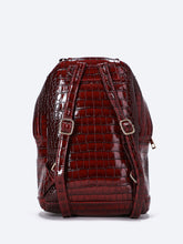 Load image into Gallery viewer, BURGUNDY BACKPACK CROC PATTERN
