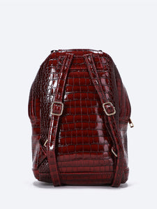 BURGUNDY BACKPACK CROC PATTERN