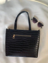Load image into Gallery viewer, BLACK CROC TOTE BAG
